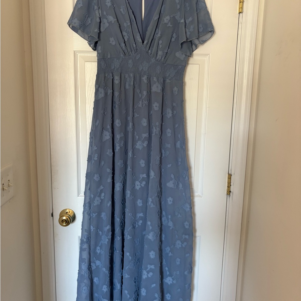 Baltic Born Dusty Blue Floral Maxi Dress